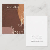 抽象芸術錆オレンジリーフネックレスイヤリングディスプレイ 名刺 (正面/裏面)