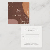 抽象芸術錆オレンジ葉ロゴギフト証明書 スクエア名刺 (正面/裏面)