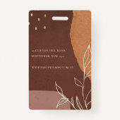 抽象芸術錆ピンクのオレンジ色の葉の写真 バッジ (裏面)