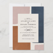 抽象芸術錆、ネイビー+ピンクモダンコンテンポラリー (正面)