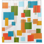 抽象芸術長方形と線 シャワーカーテン (正面)