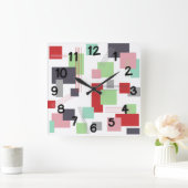 抽象芸術長方形と線  スクエア壁時計 (ホーム)