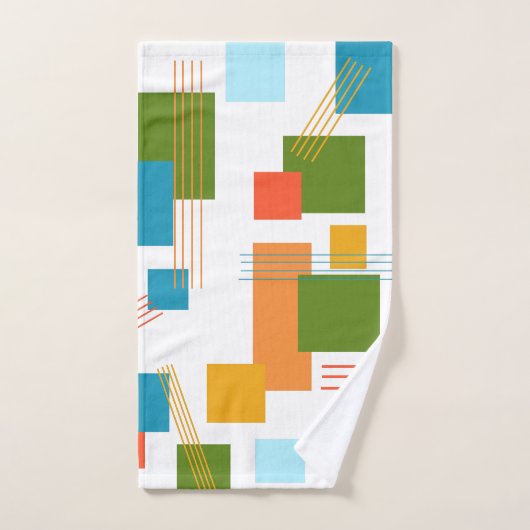 抽象芸術長方形と線 バスタオルセット (ハンドタオル)