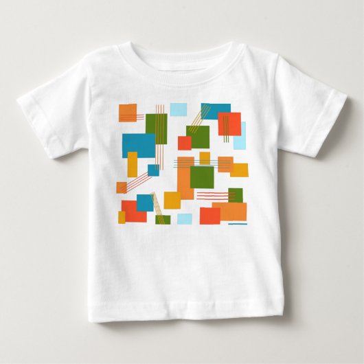 抽象芸術長方形と線 ベビーTシャツ (正面)