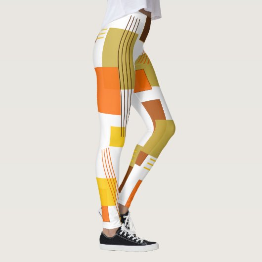 抽象芸術長方形と線 レギンス (右)