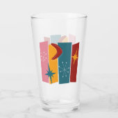 抽象芸術長方形ブーメランスターミッドセンチュリー タンブラーグラス (裏面)