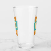 抽象芸術長方形ミッドセンチュリーモダン タンブラーグラス (左)