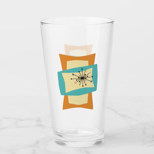 抽象芸術長方形ミッドセンチュリーモダン タンブラーグラス (正面)