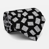 抽象芸術長方形081122 – 黒の上の白 ネクタイ (ロール)