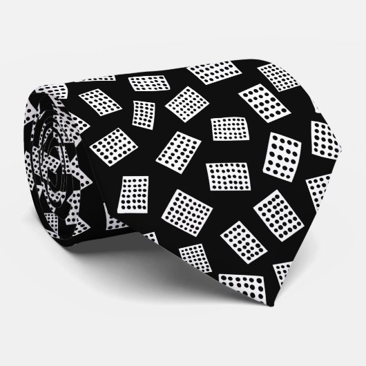 抽象芸術長方形081122 – 黒の上の白 ネクタイ (ロール)