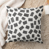 抽象芸術長方形081122 – 黒(白) クッション (ブランケット)