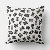抽象芸術長方形081122 – 黒(白) クッション (正面)