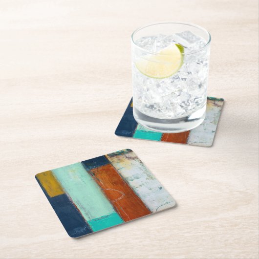 抽象芸術長方形 スクエアペーパーコースター (インサイチュ)