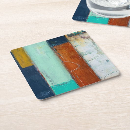 抽象芸術長方形 スクエアペーパーコースター (アングル)