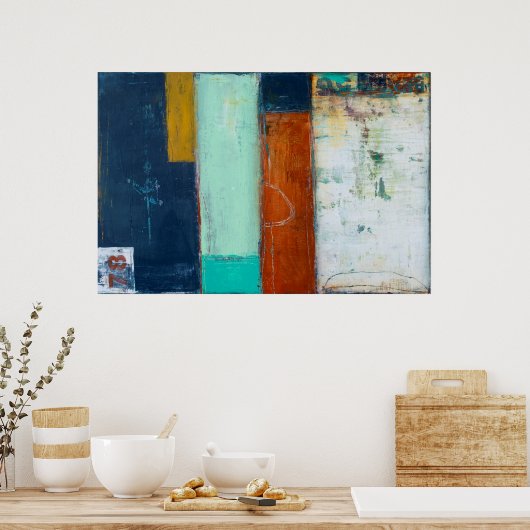 抽象芸術長方形 ポスター (キッチン)