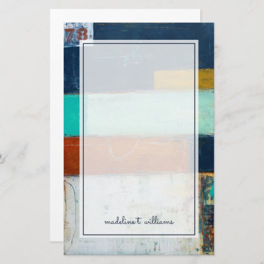 抽象芸術長方形 便箋 (正面/裏面)