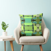 抽象芸術長方形 – 緑のシェード クッション (椅子)