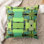 抽象芸術長方形 – 緑のシェード クッション (ブランケット)