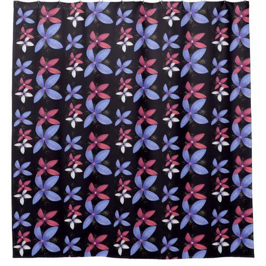 抽象芸術開花 シャワーカーテン (正面)