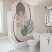 抽象芸術陰陽花ミニマリスト シャワーカーテン (インサイチュ)