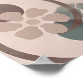 抽象芸術陰陽花ミニマリスト ポスター (角)