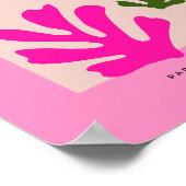 抽象芸術離れミニマリストピンクオレンジカットアウト ポスター (角)