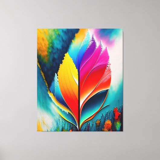抽象芸術離れ水の色絵画の キャンバスプリント (正面)
