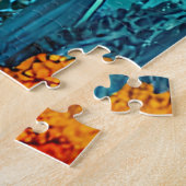 抽象芸術離れ水の色絵画の ジグソーパズル (側面)