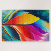 抽象芸術離れ水の色絵画の ジグソーパズル (横)
