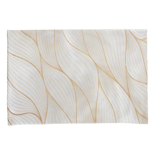 抽象芸術離れ金ゴールドアートワーク |ピラロケース 枕カバー (正面右)