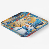 抽象芸術雪だるま ペーパープレート (傾斜あり)