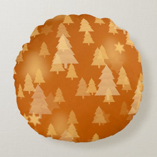 抽象芸術雪片2dイラストレーションクリスマスティ ラウンドクッション (正面)