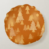 抽象芸術雪片2dイラストレーションクリスマスティ ラウンドクッション (裏面)