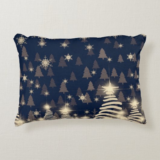 抽象芸術雪片2dイラストレーション聖クリストム アクセントクッション (正面)