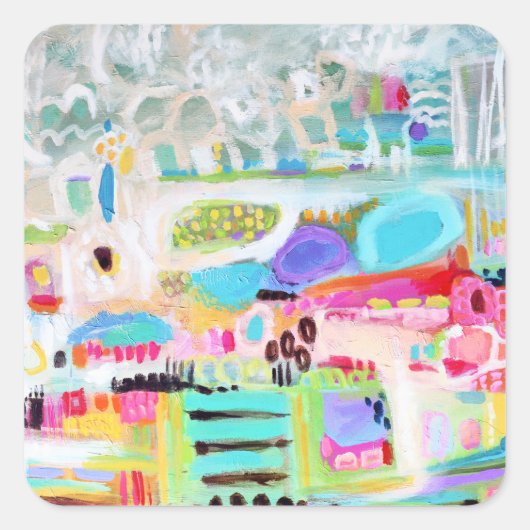 抽象芸術雲 スクエアシール (正面)