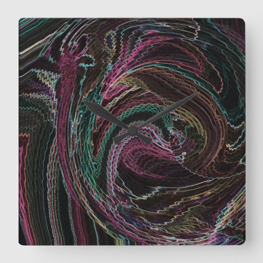 抽象芸術電灯ルースターウォール時計 スクエア壁時計 (正面)