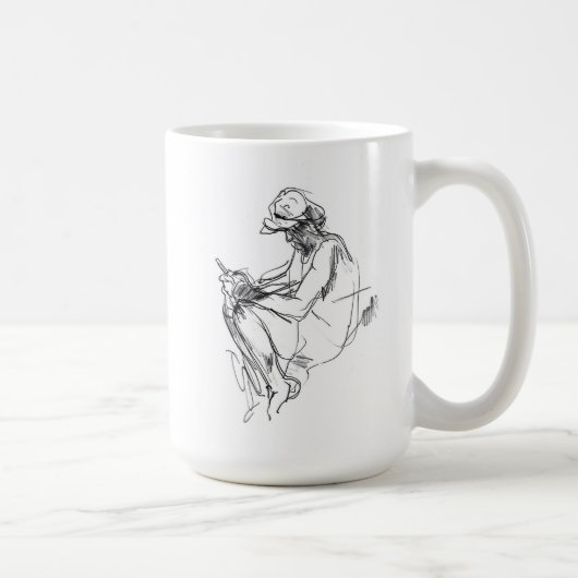 抽象芸術電話中毒スケッチ コーヒーマグカップ (右)