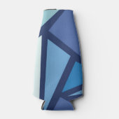 抽象芸術青い氷柱パターン ボトルクーラー (正面)