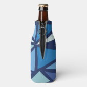 抽象芸術青い氷柱パターン ボトルクーラー (ボトル裏面)