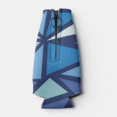 抽象芸術青い氷柱パターン ボトルクーラー (裏面)