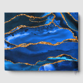 抽象芸術青い瑪瑙の水色 ゲストブック (裏面)