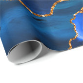 抽象芸術青い瑪瑙の水色 ラッピングペーパー (ロールコーナー)