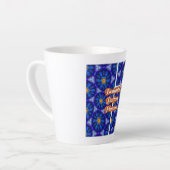 抽象芸術青い花パターン カフェラテマグ (左アングル)