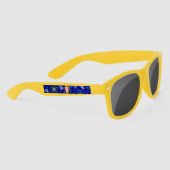 抽象芸術青い花パターン サングラス (右)