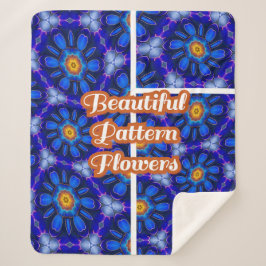 抽象芸術青い花パターン シェルパブランケット