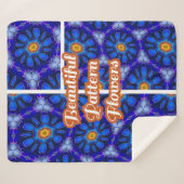 抽象芸術青い花パターン シェルパブランケット (正面(横))