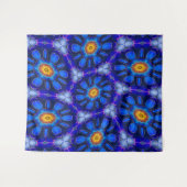 抽象芸術青い花パターン タペストリー (正面(横))