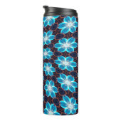 抽象芸術青い花パターン タンブラー (回転右)