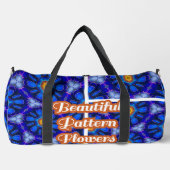 抽象芸術青い花パターン ダッフルバッグ (正面)