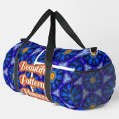 抽象芸術青い花パターン ダッフルバッグ (右コーナー)